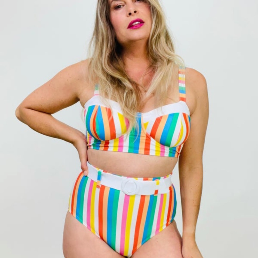 Unique Vintage Rainbow Swimsuit